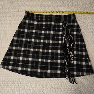 Plaid Black and White Women's Skirt
